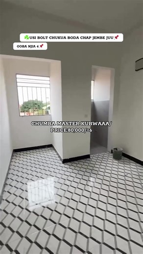 Chumba Master Kubwaa: Nyumba kwa 80,000 TZS