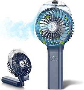MORECORE Portable Misting Fan, Gifts for Mother Mom Wife Girl, 180° Foldable Handheld Personal Fan with Cooling Mist Spray for Women Skincare & Makeup, Men Travel Beach Cruise Disney Essentials