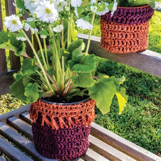 Crochet Raffia Yarn Plant Pot Holder Cover Pattern Textured Basket Tutorial Digital PDF Download - Etsy
