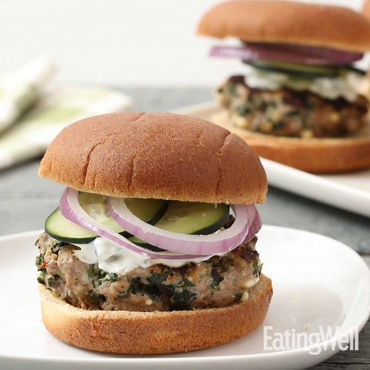 7.5M views · 12K reactions | These Greek Turkey Burgers with Spinach,...