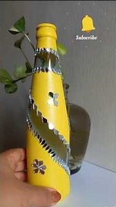 Old Bottle Painting Idea | Lippan art | Mirror Mosaic Art | Christmas Decoration #shorts #viral #diy