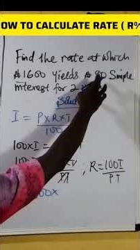 HOW TO CALCULATE RATE IN SIMPLE INTEREST #chimaths #maths #fyp #shorts