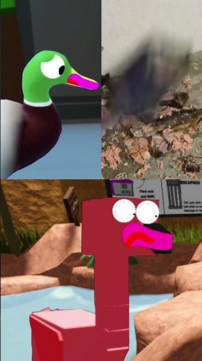 Flamingo & Duck Reacts Skin and Debone a Fish ‪@HowToBasic‬ #shorts
