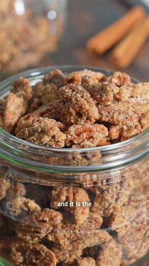 Try these Quick and Easy Cinnamon Sugared Pecans! They’re absolutely delicious and make a fantastic snack, addition to salads, or a thoughtful gift. | My Forking Life with Tanya Harris