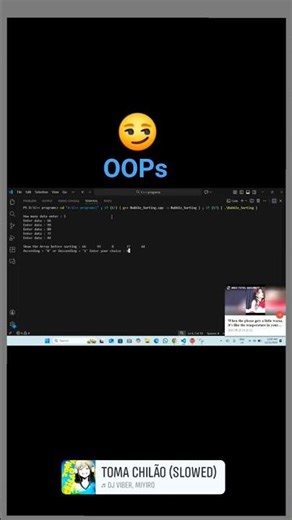 Bubble Sort (Ascending order Or Descending order its user choice) in C++ program..
