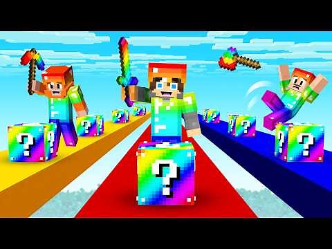 Playing an OP LUCKY BLOCK RACE in Minecraft