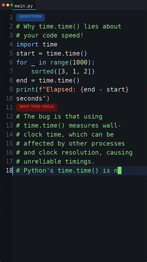 Your Python Is Too Slow: Why time.time() lies about your code speed!