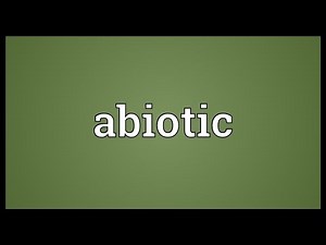 Abiotic Meaning