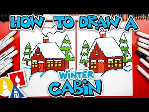 How To Draw A Winter Cabin - Videos For Kids