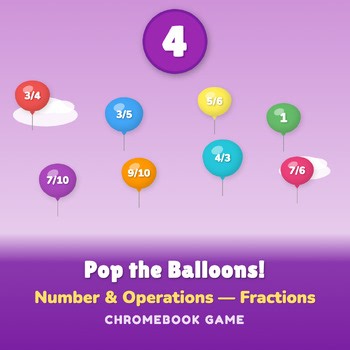 4th Grade Subtracting Fractions Math Game | Math Center iPad Game