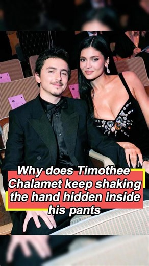 Why does Timothée Chalamet keep shaking his hand that is hidden inside his pants? This is the reason