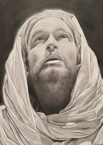 Drawing actor Diogo Morgado as Lord Jesus in movie ‘Son Of God’. Work In Progress & Finished. | Catholic Art Reproduction