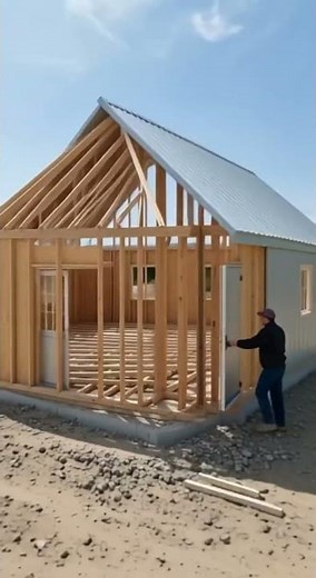 How a Frame House is Built #build #building #bushcraft #wood