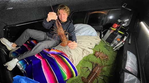Catch and Cook Spiny Lobster In my Truck - Camping Meal