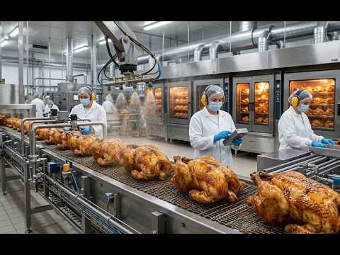 Inside a Roast Chicken Factory – From Farm to Delicious Roast Chicken (Full Process)