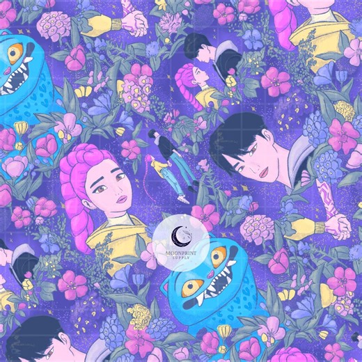 Kpop Demon Hunters Seamless Pattern Digital Download Highlighting Rumi, Jinu, and Derpy for Personal and Commercial Use - Etsy