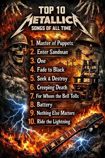 The Top Ten Metallica songs of all time