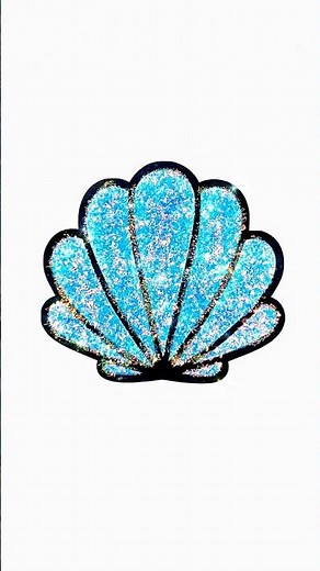 DIY glitter blue Seashell bling bling shiny shell #kids #glitter #kidsart #shell