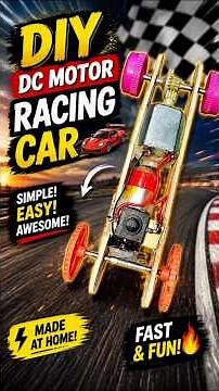 🚗 How to Make a DC Motor Racing Car | DIY Project #Shorts #DIY #ToyCar #DCMotor