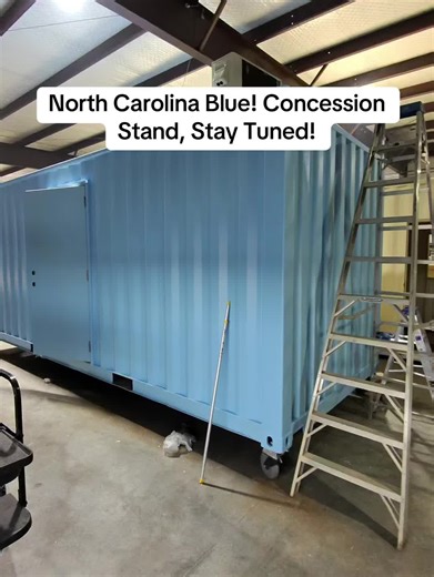 North Carolina Blue Shipping Container Concession Stand