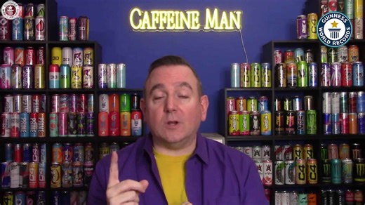 World’s largest energy drink can collection by Caffeine Man