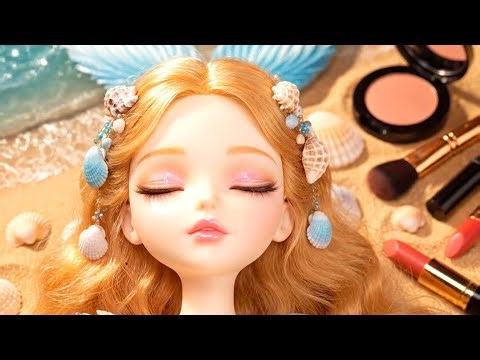 ASMR Magical Mermaid Skincare & Makeup Transformation on Mannequin | Soothing & Radiant 🧜‍♀️