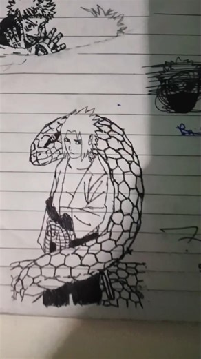 My hard art 🎨 work make a drawing Sasuke in school notebook #anime #subscribe #shorts #like