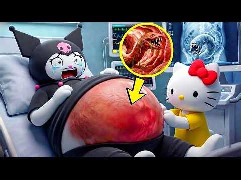 A Giant Alien Worm Inside Kuromi's Belly 🐛🤰 | Kuromi by AI