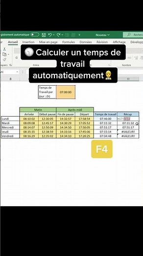 Calculate working time automatically in Excel