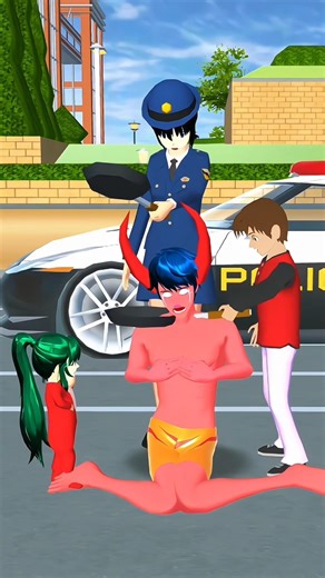 Mama Polise menyelamatkannya dari zombie🤣#sakuraschoolsimulator #video #sakura #funny #game