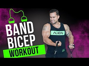 Intense 4 Minute Tabata Resistance Band Bicep Workout