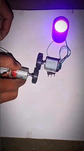 DC Motor Generator ⚡ Powering LED Bulb | Simple Electricity Experiment