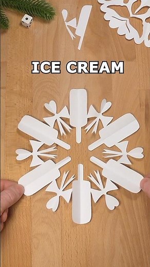 SIMPLE ☑️ HOW TO CUT A ICE CREAM SNOWFLAKE OUT OF PAPER ❄ inclArt