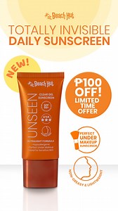 Your daily sunscreen, redefined!  Enjoy TOTALLY INVISIBLE daily sun protection with the new Beach Hut Daily Invisible Sunscreen! 李 Grab our non-greasy and lightweight sunscreen that's suitable for all skin types with a P100 Off Discount for a LIMITED TIME ONLY! Order yours now at our official webstore, beachhutfun.com before the offer ends!  #DailySunscreen #FaceSunscreen #Sunscreen #InvisibleSunscreen #Skincare #Suncare #SkincareRoutine #BeachHutFun | Beach Hut Sunblock | Facebook