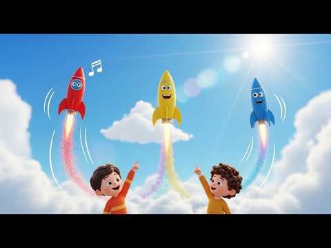 Three Little Toy Rockets Whistle Whoosh | Space & Counting Song for Kids