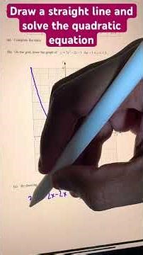 Draw a suitable straight line and solve the quadratic equation