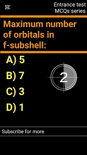 concept of OrbitalS, entrance test MCQs series