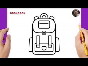 How to draw a backpack easy 🎒❤️ | Step by step drawing tutorial
