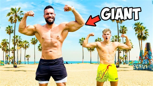 Athlete tests physical limits in a strength competition against a remarkable giant