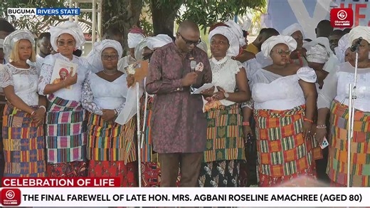 3.4K views · 58 reactions | GbaramatuVoice Special Live Coverage of the burial and interment ceremony of Late Hon. Mrs. Agbani Roseline Amachree, JP (aged 80), beloved mother of Hon. Ojukaye Flag Amachree, Director of Energy Security, Office of the National Security Adviser (ONSA), in Buguma Town, Asari-Toru Local Government Area of Rivers State. #GbaramatuVoice #GbaramatuVoiceTV | GbaramatuVoice TV | Facebook