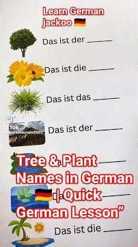 Tree & Plant Names in German 🌿🇩🇪 | Quick German Lesson