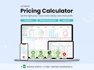 Pricing Calculator Spreadsheet for Small Business Google Sheets Pricing Template Profit Margin Cost Tracker Price List Materials Inventory - Etsy