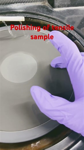 Polishing of tensile sample #metallurgy
