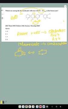 Electrophilic addition reaction of alkene pyq neet