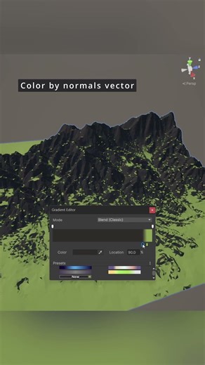 Terrain Color From Two Gradients - No Splat Maps | Polaris #Unity #LowPoly #GameDev #IndieDev