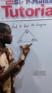 Sum of angle in a triangle. #maths #triangle #funmaths #exam #Favypros2024 #EuropaLeague #parisfashionweek #rainyday #Arsenal #coldplay #bobrisky #trendingvideo #viralvideo #facebookpost #facebookviral | Prosperous Online Maths