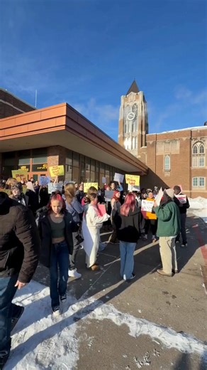 HAPPENING NOW: Denfeld High School students walk out to protest ICE in Minnesota. | Fox 21 News