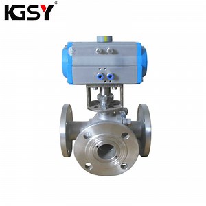 [Hot Item] 3 Way Flange Ball Valve with Pneumatic Actuator