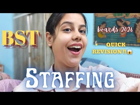STAFFING Class 12 BST Quick Revision 😱| Board Questions Covered in 10 Mins | Part 1 | Cheena vir