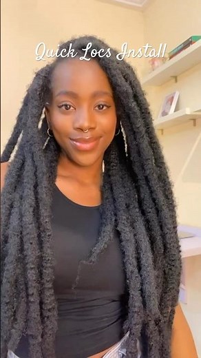 Quick Jumbo Faux Locs Installation #jumbolocs #fauxlocs #locstyles #hairtutorial